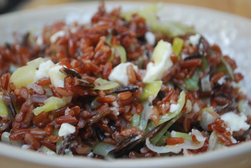 Red Rice with Feta & Leeks - Cooking Them Healthy