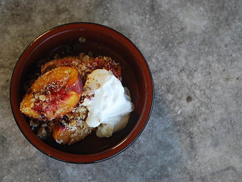 Roasted Nectarines with Crumble Topping