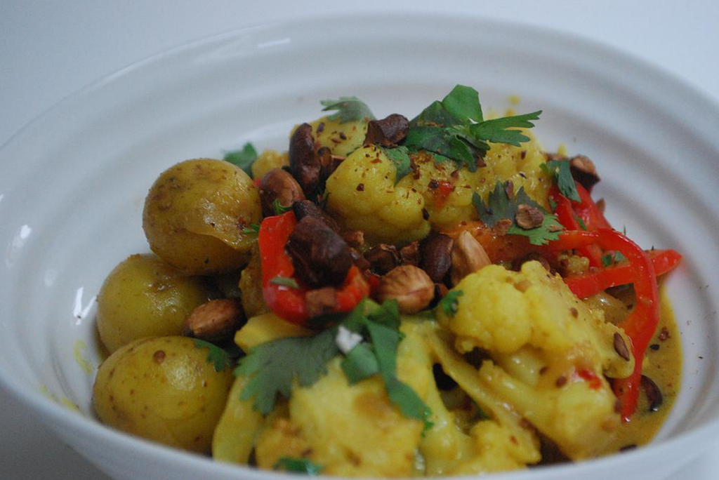 Cauliflower & New Potato Curry - Cooking Them Healthy