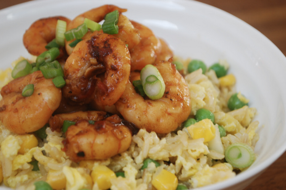 Sesame & Soy Prawns with Egg Fried Rice