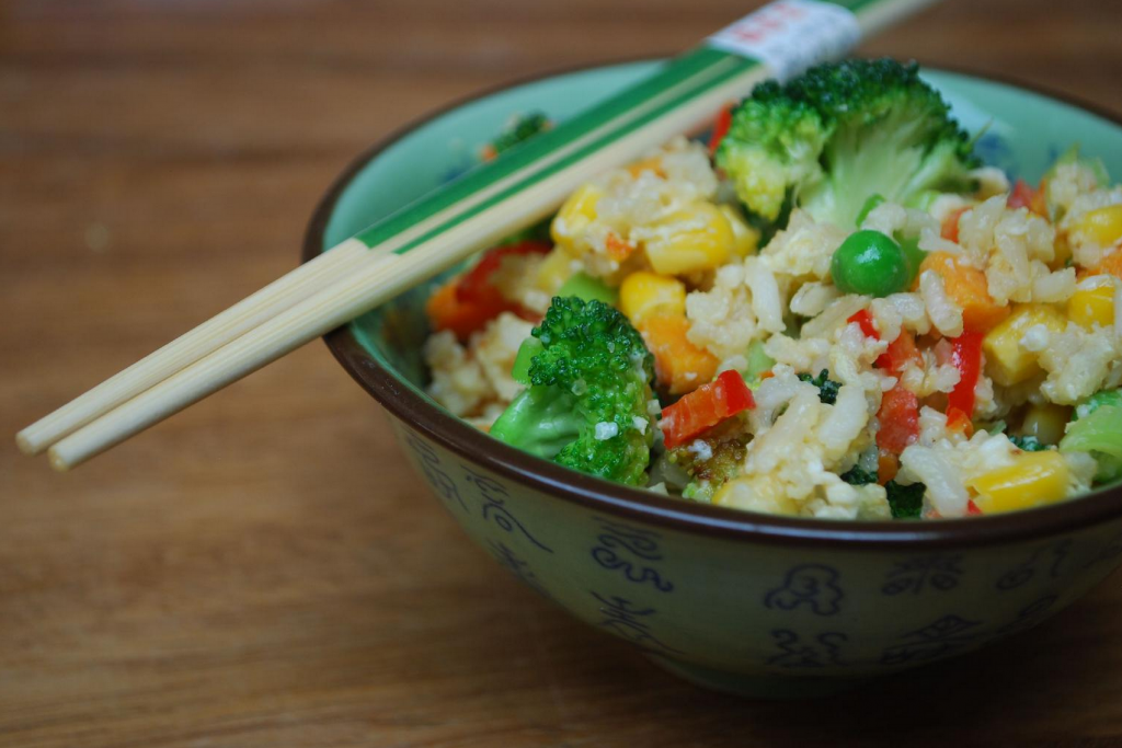 Rice with Sweet Potato & Red Pepper