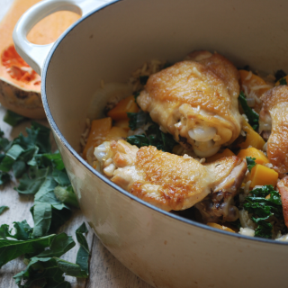 One pot chicken with kale and buternut squash