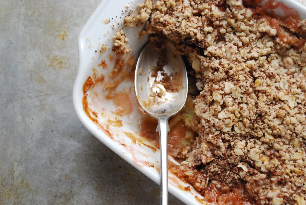 Rhubarb and Date Crumble