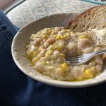 Beanotto with leek and sweetcorn