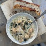 Beanotto with cavolo nero and parmesan