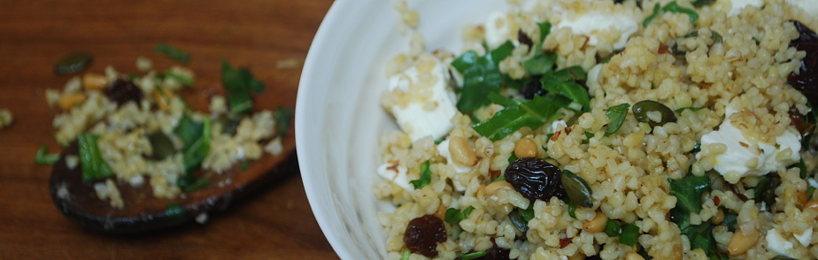 Bulgar Wheat with Feta, Berries, Rocket