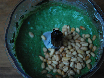 Secret Spinach Sauce - prep