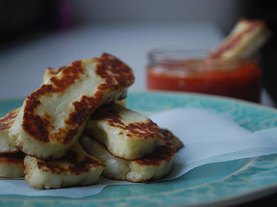 Halloumi Sticks with Harissa Dip