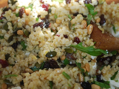 Bulgar Wheat with Feta, Berries, Rocket