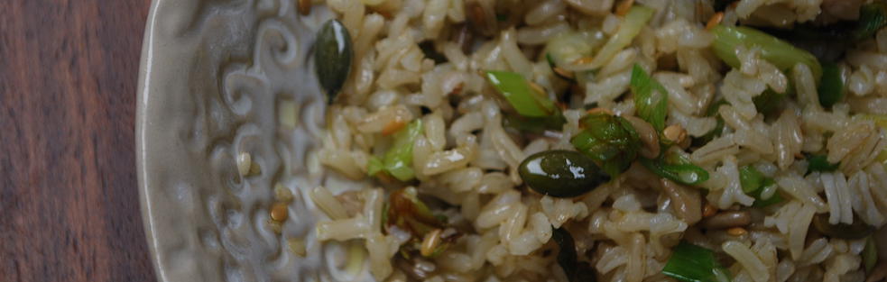 Brown Rice with Spring Onions & Seeds