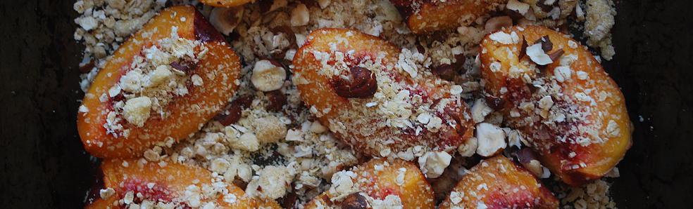 Roasted Nectarines with Crumble Topping