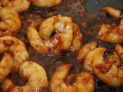 Sesame & Soy Prawns with Egg Fried Rice - prep