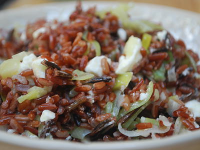 Red Rice with Feta & Leeks