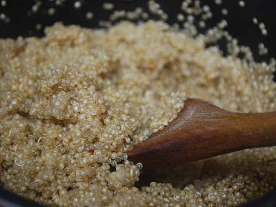 Quinoa with Hazelnuts, Orange, Onion & Herbs - preparation