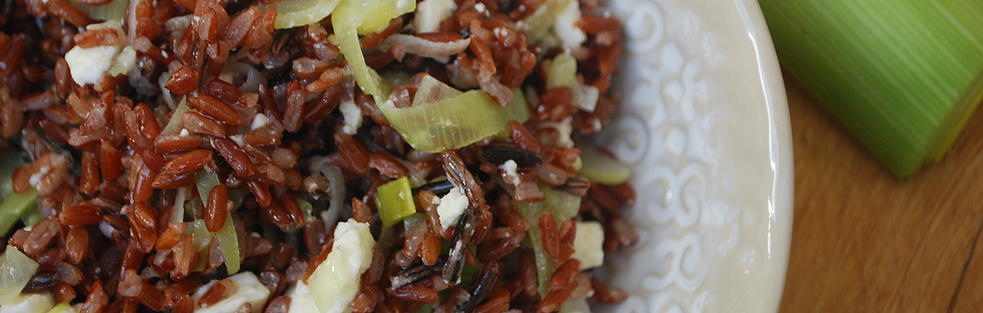 Red Rice with Feta & Leeks