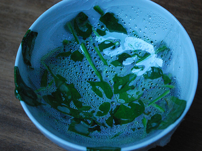 Secret Spinach Sauce - prep